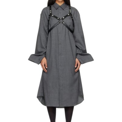 Junya Watanabe Gray Harness Wool Midi Dress