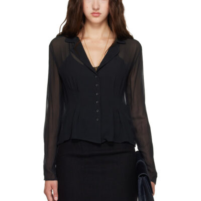 Kanika Agarwal SSENSE Exclusive Black Muslin Button Down Blouse