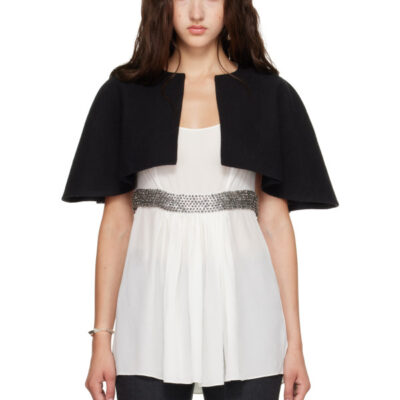 Kanika Agarwal SSENSE Exclusive Black Open-Front Tailored Cape