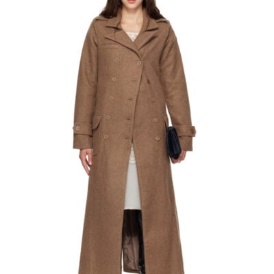 Kanika Agarwal SSENSE Exclusive Brown Wool Column Coat
