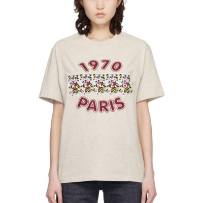Kenzo Gray Kenzo Paris 'KENZO Wild Tiger' Embroidered Loose T-shirt