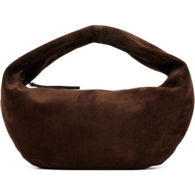 Khaite Brown Calf Suede Medium Olivia Bag