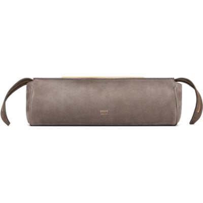 Khaite Gray Calf Suede Donna Evening Clutch