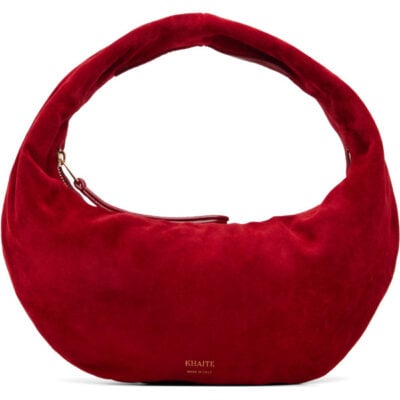 Khaite Red Calf Suede Mini Olivia Bag