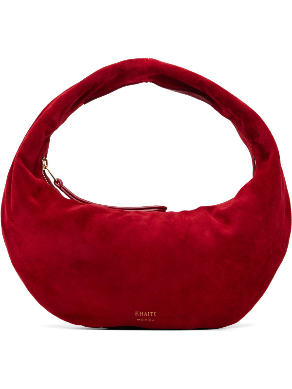 Khaite Red Calf Suede Mini Olivia Bag