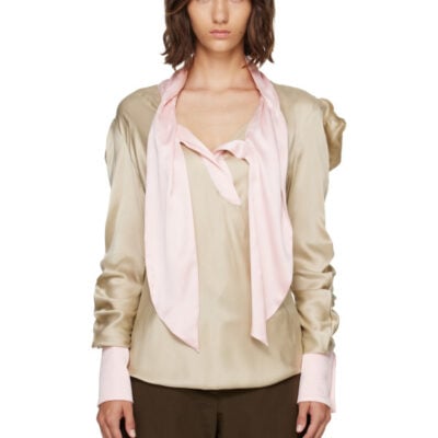 Kiko Kostadinov Beige & Pink Evelyn Blouse