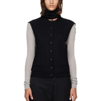 Kiko Kostadinov Black & Gray Guillemot Cocoon Cardigan