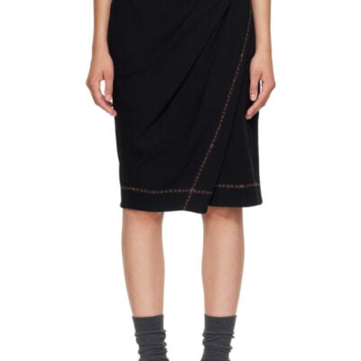 Kiko Kostadinov Black Petrel Draped Culottes Shorts
