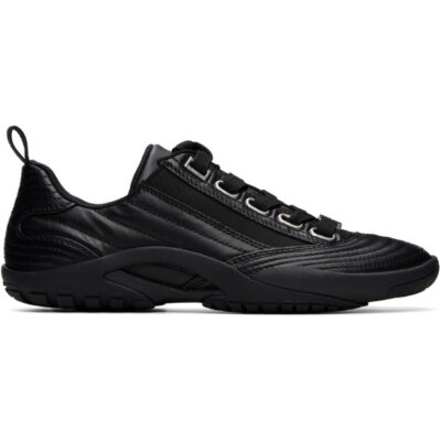 Lanvin Black New Soccer Lace Up Leather Sneakers