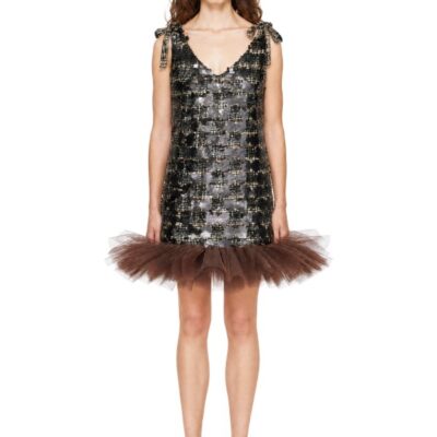 Laura Andraschko Brown Evie Minidress