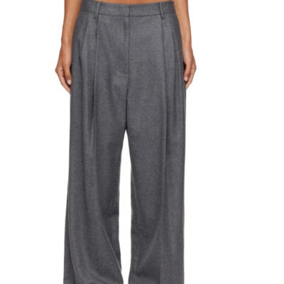 Le17Septembre Gray Tuck Tailored Wool Trousers