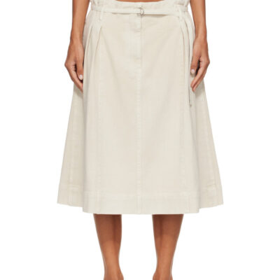 Le17Septembre Off-White Kate Denim Midi Skirt