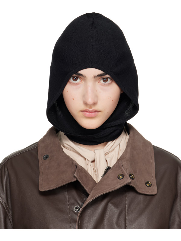 Lemaire Black Fine Wool Hood