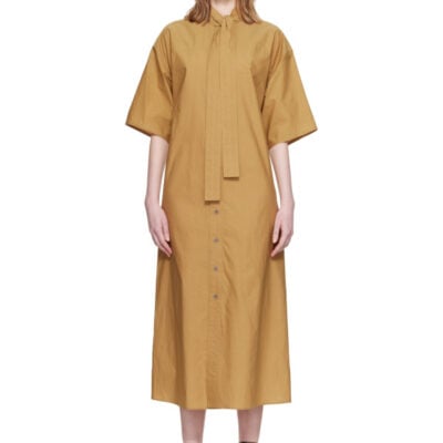 Lemaire Tan Reversible Tube Midi Dress