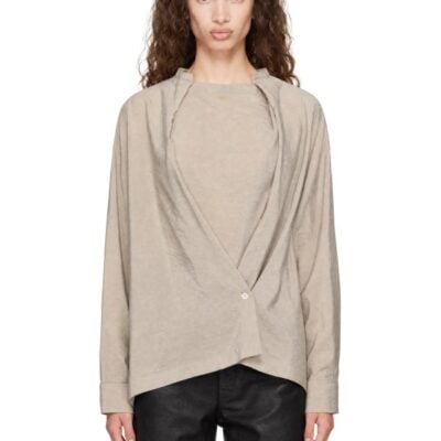 Lemaire Taupe Twisted Blouse