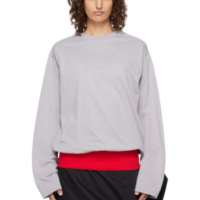 Lii Studio Gray Contrast Waistband T-shirt