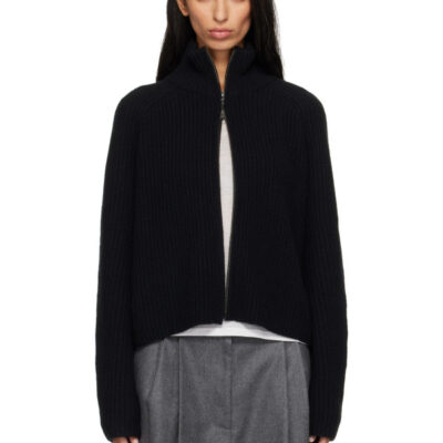 Lisa Yang Black Sadie Zip Sweater