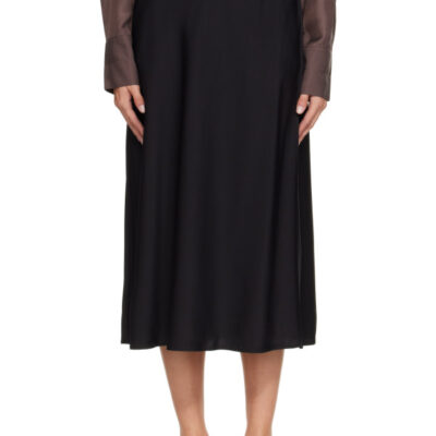 Lisa Yang Black Silk Midi Skirt
