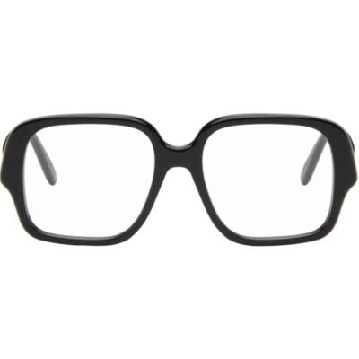 Loewe Black Large Square Text Logo Glasses