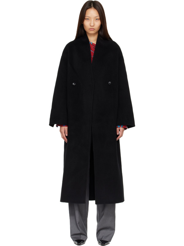 Loulou Studio Black ARIS Oversized Double Breasted Coat