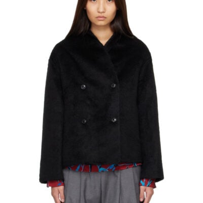 Loulou Studio Black Wes Double Breasted Alpaca Jacket