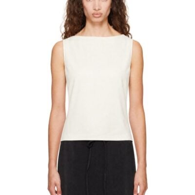 Loulou Studio Off-White ANI Sleeveless Cape Top