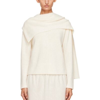 Loulou Studio Off-White Frances Cashmere Scarf Sweater