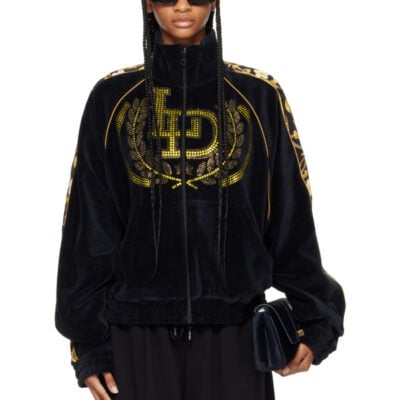 Luu Dan Black Supa Sleaze Velvet Track Jacket