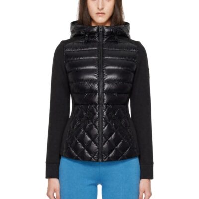 Mackage Black AGATHA Quilted Mixed-Media Hooded Jacket