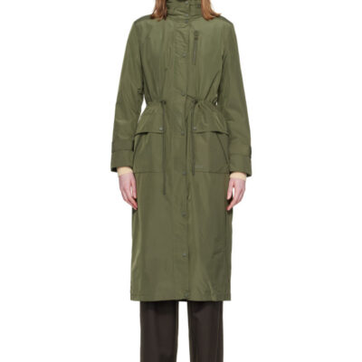 Mackage Khaki Magdelena Maxi-Length Rain Jacket