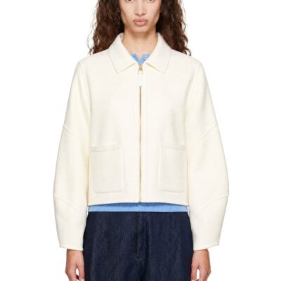 Mackage Off-White SOLANA Double-Face Wool Balloon Sleeved Short Jacket