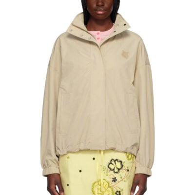 Maison Kitsune Beige Windbreaker Jacket