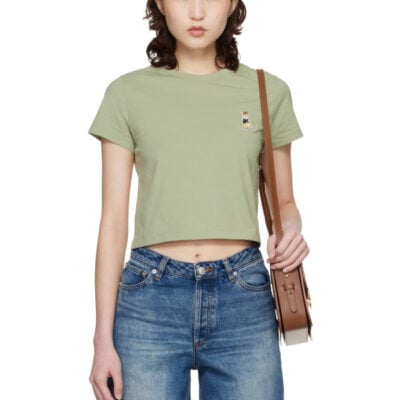 Maison Kitsune Green Dressed Fox Baby T-shirt