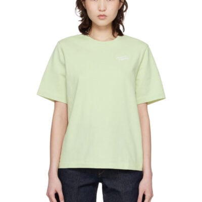 Maison Kitsune Green 'Maison Kitsune' Handwriting Comfort T-shirt