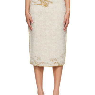Maison Margiela Beige Acid Knit Midi Skirt