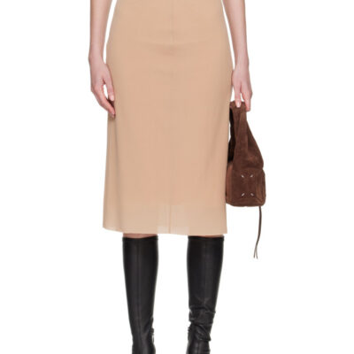 Maison Margiela Beige Fusion Jersey Midi Skirt