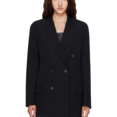 Maison Margiela Black Double Breasted Wool Blazer