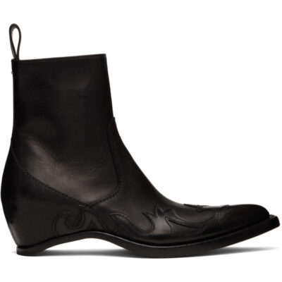 Maison Margiela Black Heel-Less Western Flame Boots