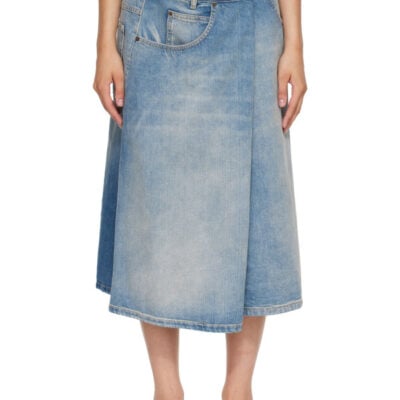 Maison Margiela Blue Wrap Denim Midi Skirt