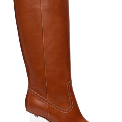 Maison Margiela Brown Plexi Wedge High Boots