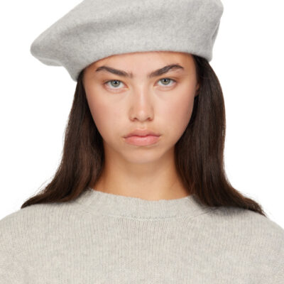 Maison Margiela Gray 4-Stitch Wool Beret