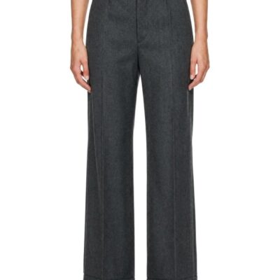 Maison Margiela Gray Pleated Wool Trousers