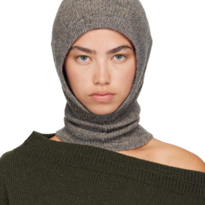 Maison Margiela Gray Wool Cotton Balaclava