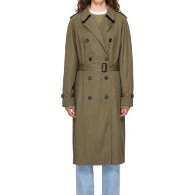 Maison Margiela Khaki Double-Breasted Trench Coat
