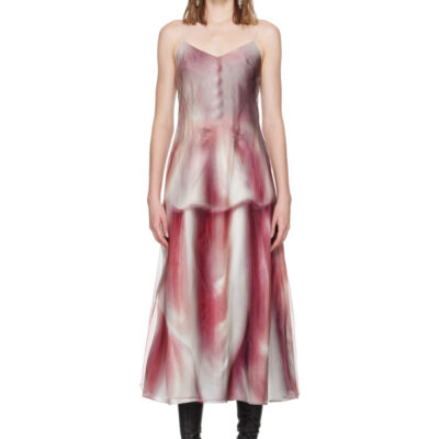 Maison Margiela Pink Porcelain Print Midi Dress