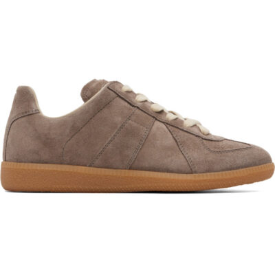 Maison Margiela Taupe Replica Suede Sneakers