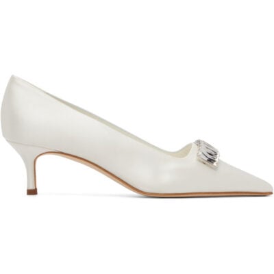 Manolo Blahnik White Bottayon Heels
