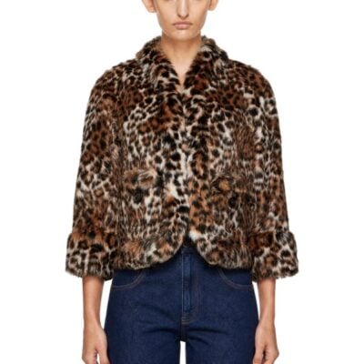 Marc Jacobs Beige Faux Fur Leopard Jacket