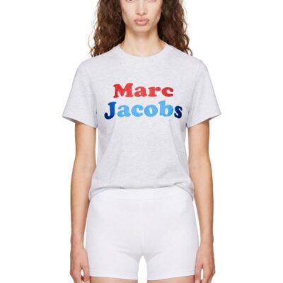 Marc Jacobs Gray Canal St Logo Femme T-shirt