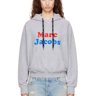 Marc Jacobs Gray Canal St Logo Oversized Hoodie
